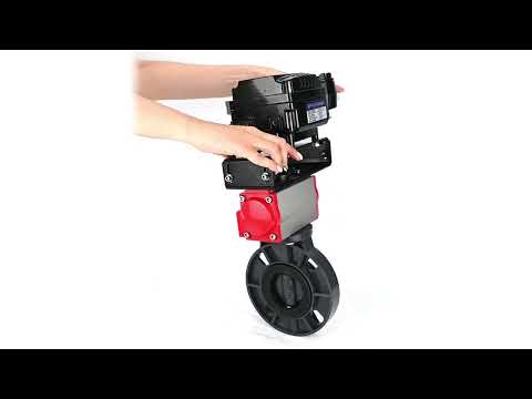 Butterfly valves Elephant WBV4242E-2W-Fb-ISO, body material - UPVC, disc material - UPVC, seal - EPDM, with pneumatic actuator with return springs PA-SA and electro-pneumatic rotary positioner YT-1000RSN without feedback