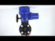 Butterfly valves Elephant WBV4242E-2W-Fb-ISO, body material - UPVC, disc material - UPVC, seal - EPDM, with quarter-turn actuator QT-N-M-O2-380VAC-U1, torque clutch and handwheel