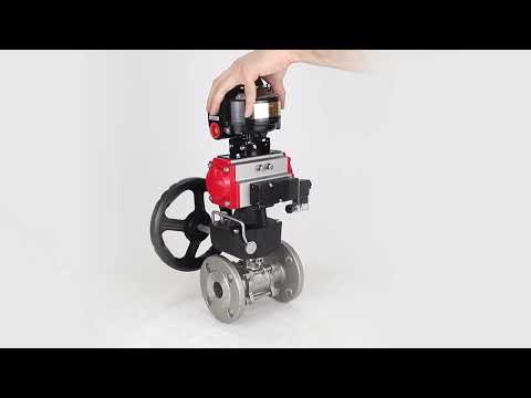 Ball valves Elephant BV3131P(3pc)-FP-F-ISO-H flanged, full bore, three-piece, stainless steel body. steel SS304, seal - PTFE, with pneumatic drive Elephant PA-DA 052-130 pneumatic distributor 4M310-08 24V gearbox MON LSU APL-510N-EX