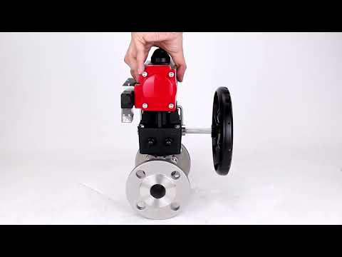 Robinet à boisseau sphérique en acier inoxydable Elephant ksfpt-316-180-da-4m310-110/220v-hdm, matériau du corps - acier inoxydable AISI 316, matériau de la bille - acier inoxydable AISI 316, joint - PTFE, actionné par actionneur pneumatique
