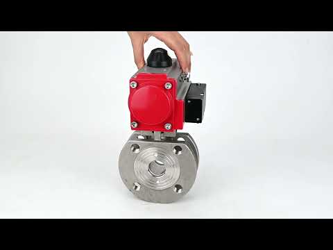 Robinet à boisseau sphérique en acier inoxydable Elephant kchmfp-elephant-da-4m310-24v, matériau du corps - acier inoxydable AISI 316, matériau de la bille - acier inoxydable AISI 316, joint - PTFE, actionné par actionneur pneumatique