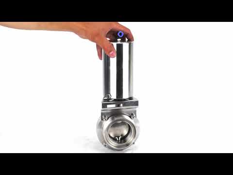 Water Butterfly valves Elephant WBV3131E-2W-T-H, body material - stainless steel AISI 304, seal - EPDM, with pneumatic actuator PA-SA-85