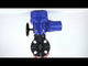 Butterfly valves Elephant WBV4242E-2W-Fb-ISO, body material - UPVC, disc material - UPVC, seal - EPDM, with quarter-turn actuator QT-N-M-O2-220VAC-U1, torque clutch and handwheel