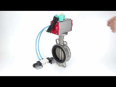 Water Butterfly Valve Elephant WBV3232N-2W-Fb-H DN40-300 16 bar case - 316L stainless steel, disc - 316L stainless steel, seal - NBR, with pneumatic actuator PA-DA-XXX, pneumatic distributor 4V320-08 220V and ALS200D magnetic switch