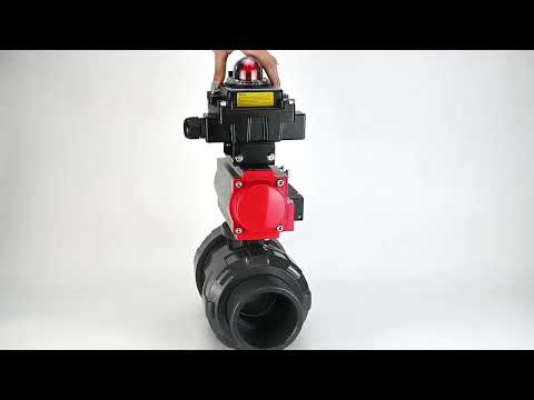 Ball valves Elephant BV4242E-FP-GRM-ISO, body material - UPVC, ball material - UPVC, seal - EPDM, with pneumatic actuator double action PA-DA, pneumatic distributor 4M310-08 220V, LSU APL-410N EX and ATU AFC2000