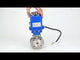 Robinet à boisseau sphérique en acier inoxydable Elephant BV3232P-FP-Fb PSI232, matériau du corps - acier inoxydable AISI 316, joint - PTFE, passage intégral, bride compacte, actionneur électrique Elephant 003 bleu 220 V
