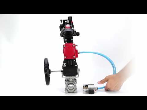 Ball valves Elephant BV3232P(3pc)-FP-W-ISO-H WDVF DN15-32 63 bar full bore, 316 stainless steel, seal - PTFE, for welding, with PA-DA pneumatic actuator, with pneumatic distributor 4V320-10 220V, LSU APL-210N, manual backup for MON, ATU AFC2000