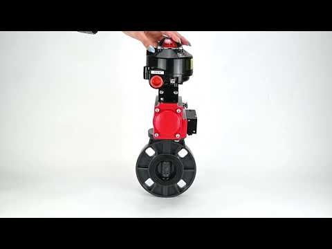 Butterfly valves Elephant WBV4242E-2W-Fb-ISO, body material - UPVC, disc material - UPVC, seal - EPDM, with pneumatic actuator with return springs PA-SA, pneumatic distributor 4M310-08 NAMUR 220V and LSU APL-510N EX