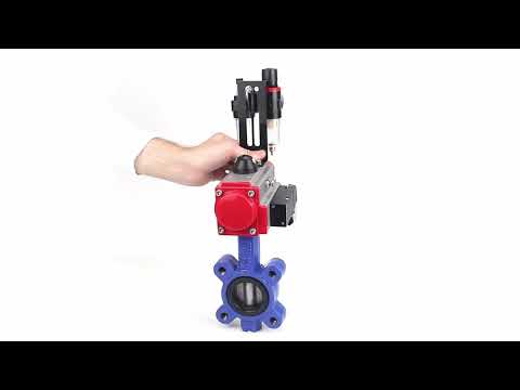 Vanne papillon d'eau Elephant WBV1631N-2W-Fb-H, matériau du corps - fonte QT450, matériau du disque - acier inoxydable AISI 304, joint - NBR, actionneur pneumatique PA-SA avec ressorts de rappel, 4M310-08 220V BPV AFC2000