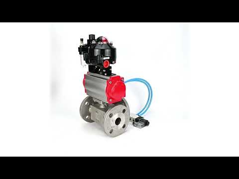Ball valves Elephant BV3232P(4pc)-FP-3WL-F-ISO-H 16 bar full bore, flanged, body - stainless steel SS316, ISO flange F03/F04-F10/F12, square 9x9-19x19, with pneumatic drive PA-SA, pneumatic valve 4V320-8 220V, LSU APL-510N EX and AFC2000