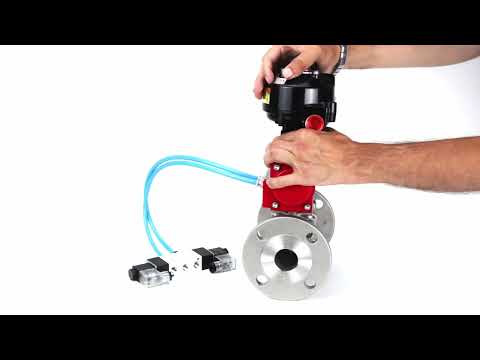 Ball valves Elephant BV3131P(3pc)-FP-F-ISO-H flanged, full bore, three-piece, body - stainless steel SS304, seal - PTFE, with pneumatic drive Elephant PA-DA 052-130 pneumatic distributor 4V320- 08 joining DN8 LSU APL-510N