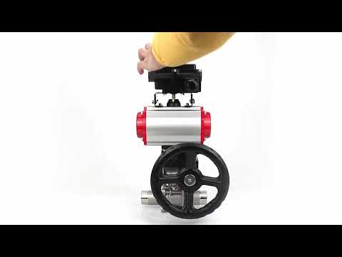 Ball valves Elephant BV3232P(3pc)-FP-W-ISO-H LONG DN50-150 full bore, body - stainless steel 316, for welding, with PA-DA pneumatic actuator, pneumatic distributor 4M310-08 24V, MON gearbox and block limit switches APL-410N EX