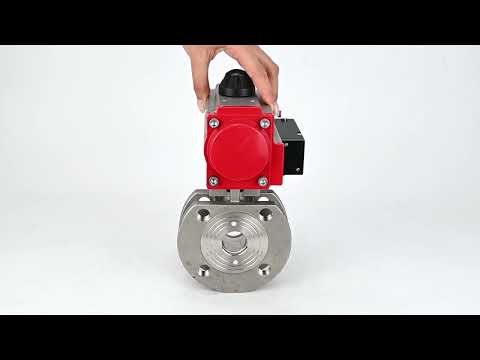 Robinet à boisseau sphérique en acier inoxydable Elephant kchmfp-elephant-sa-4m310-110/220v, matériau du corps - acier inoxydable AISI 316, matériau de la bille - acier inoxydable AISI 316, joint - PTFE, actionné par actionneur pneumatique