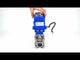 Ball valves Elephant BV3232P(3pc)-FP-W-ISO-H WDVF DN15-32 63 bar full bore, body - 316 stainless steel, seal - PTFE, for welding, with a 1/4-turn electric drive Elephant QT-N-EM-O1-220VAC-U1 blue