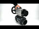 Ball valves Elephant BV4242E-FP-GRM-ISO, body material - UPVC, ball material - UPVC, seal - EPDM, with pneumatic actuator double action PA-DA-105-1