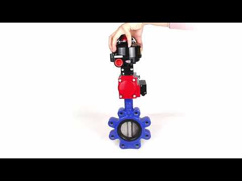 Vanne papillon d'eau Elephant WBV1631N-2W-Fb-H, matériau du corps - fonte QT450, matériau du disque - acier inoxydable AISI 304, joint - NBR, actionneur pneumatique PA-SA avec ressorts de rappel, 4M310-08 24V, BKV APL-510N EX