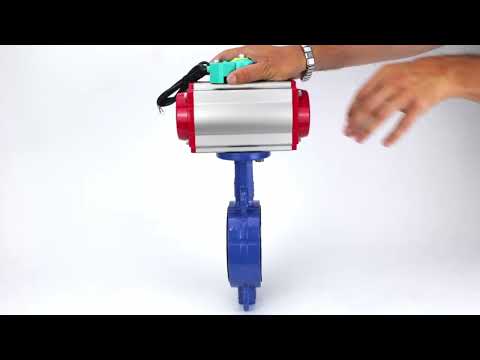 Water Butterfly Valve Elephant WBV3432P-2W-Fb-H DN40-300 16 bar body - WCB carbon steel, disc - 316L stainless steel, seal - PTFE, with pneumatic actuator PA-DA-XXX, pneumatic distributor 4M310-08 NAMUR 220V and ALS200D magnetic switch