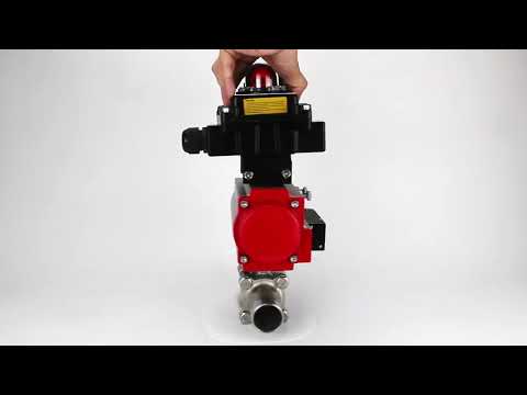 Robinets à boisseau sphérique Elephant BV3232P(3pc)-FP-W-ISO-H LONG DN10-150 passage intégral, corps - acier inoxydable 316, à souder, avec actionneur pneumatique PA-DA, distributeur pneumatique 4M310-08 220V, BKV APL-410N EX et GSV AFC2000