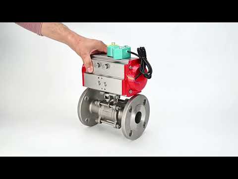 Ball valves Elephant BV3232P(3pc)-FP-F-ISO-H DN15-100 16-40/25/16 bar full bore, flanged, body - 316 stainless steel, seal - PTFE, with pneumatic drive PA-DA and ALS200D magnetic switch