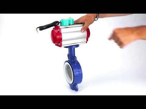 Water Butterfly Valve Elephant WBV3432P-2W-Fb-H DN40-300 16 bar body - WCB carbon steel, disc - 316L stainless steel, seal - PTFE, with pneumatic drive PA-DA-XXX and ALS200D magnetic switch