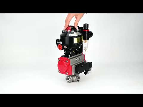 Ball valves Elephant BV3232P-SP-3L-T 3-way L-type, threaded, standard bore, stainless steel body. steel SS316, seal - PTFE, with pneumatic drive Elephant PA-SA 052-105 pneumatic distributor 4M310-08 220V ATU AFC2000 APL-510N-EX