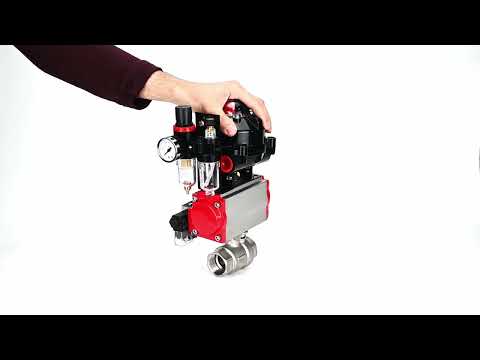 Ball valves Elephant BV3232P(2pc)-FP-T-ISO-H threaded, full bore, stainless steel body. steel SS316, seal - PTFE, with pneumatic actuator Elephant PA-SA 052-160 pneumatic distributor 4M310-08 220V ATU AFC2000 APL-510N-EX