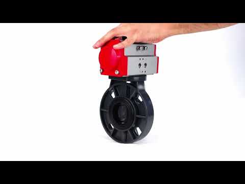 Butterfly valves Elephant WBV4242E-2W-Fb-ISO, body material - UPVC, disc material - UPVC, seal - EPDM, with pneumatic actuator with return springs PA-SA