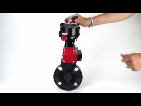 Butterfly valves Elephant WBV4242E-2W-Fb-ISO, body material - UPVC, disc material - UPVC, seal - EPDM, with pneumatic actuator with return springs PA-SA, pneumatic distributor 4M310-08 NAMUR 24V, LSU APL-510N EX and ATU AFC2000