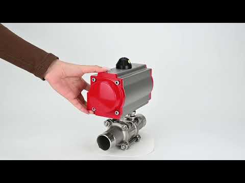 Robinets à boisseau sphérique Elephant BV3232P(3pc)-FP-W-ISO-H LONG DN10-150 passage intégral, corps - acier inoxydable 316, à souder, avec actionneur pneumatique Elephant PA-DA
