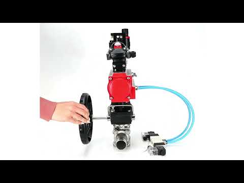 Vannes à boisseau sphérique Elephant BV3232P(3pc)-FP-W-ISO-H LONG DN50-150 passage intégral, corps - acier inoxydable 316, à souder, avec actionneur pneumatique PA-DA, distributeur pneumatique 4V320-10 220V, réducteur MON, BKV APL-210N et BPV AFC2000
