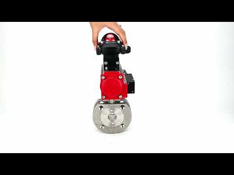 Robinet à boisseau sphérique en acier inoxydable Elephant kchmfp-elephant-da-4m310-24v-apl-210n, matériau du corps - acier inoxydable AISI 316, matériau de la bille - acier inoxydable AISI 316, joint - PTFE, actionné par actionneur pneumatique