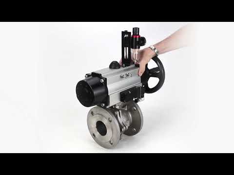 Ball valves Elephant BV3232P(2pc)-FP-F-ISO-H DN80-100 16 bar, full bore flanged, stainless steel SS316, seal - PTFE, with pneumatic actuator PA-DA-105-1 double acting, with pneumatic distributor 4M310-08 24V , with ATU AFC2000
