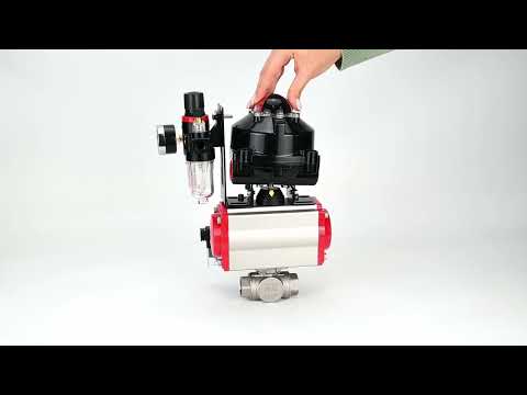 Ball valves Elephant BV3232P-SP-3L-T 3-way L-type, threaded, standard bore, stainless steel body. steel SS316, seal - PTFE, with pneumatic drive Elephant PA-DA 052-083 pneumatic distributor 4M310-08 220V ATU AFC2000 LSU APL-510N-EX