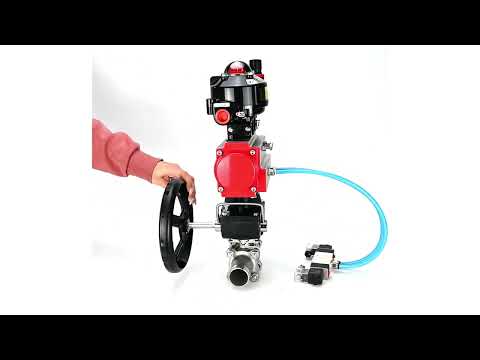 Vannes à boisseau sphérique Elephant BV3131P(3pc)-FP-W-ISO-H LONG DN50-150 passage intégral, corps - acier inoxydable 304, à souder, avec actionneur pneumatique PA-DA, distributeur pneumatique 4V320-08 220V, réducteur MON, BKV APL-510N EX et BPV AFC2000