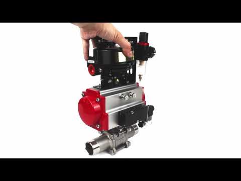 Vannes à boisseau sphérique Elephant BV3232P(3pc)-FP-W-ISO-H LONG à passage intégral, corps - acier inoxydable 316, à souder, avec actionneur pneumatique Elephant PA-SA, distributeur pneumatique 4M310-08 24V, BKV APL-510N EX et BPV AFC2000