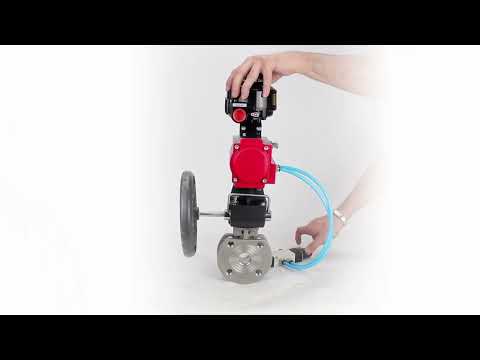 Ball valves Elephant BV3232P-FP-Fb-ISO-H 16 bar wafer, full bore, stainless steel body. steel SS316, seal - PTFE, with pneumatic drive Elephant PA-DA 052-105 pneumatic distributor 4V320-10 gearbox MON LSU APL-510N-EX