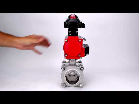 Ball valves Elephant BV3232P(3pc)-FP-W-ISO-H WDVF DN15-32 63 bar full bore, body - 316 stainless steel, seal - PTFE, for welding, with PA-DA pneumatic actuator, pneumatic distributor 4M310-08 220V, LSU APL-210N