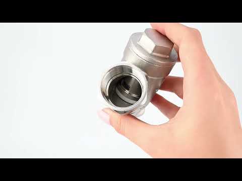 Clapet anti-retour à ressort Elephant VCSY3232P-T en forme de Y, matériau du corps - Acier inoxydable AISI 316, matériau du corps de verrouillage - Acier inoxydable 316, joint - PTFE, fileté