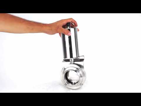 Water Butterfly valves Elephant WBV3131E-2W-W-H, body material - stainless steel AISI 304, seal - EPDM, with pneumatic actuator PA-SA-85