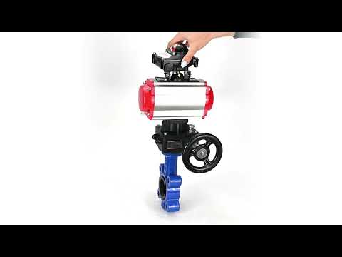 Vanne papillon d'eau Elephant WBV1616E-2W-Fb-H, matériau du corps - fonte QT450, matériau du disque - fonte QT450, joint - EPDM, actionneur pneumatique PA-DA double action, 4M310-08 24V, BKV APL-210N, volant MON