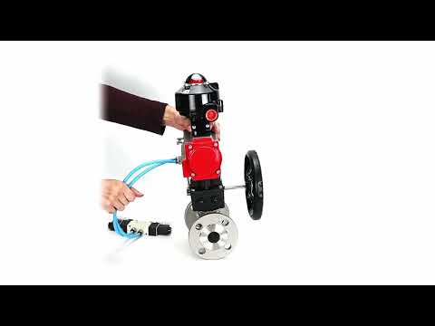 Ball valves Elephant BV3232P(3pc)-FP-F-ISO-H flanged, full bore, three-piece, stainless steel body. steel SS316, seal - PTFE, with pneumatic drive Elephant PA-DA 052-130 pneumatic distributor 4V320-10 gearbox MON LSU APL-510N-EX