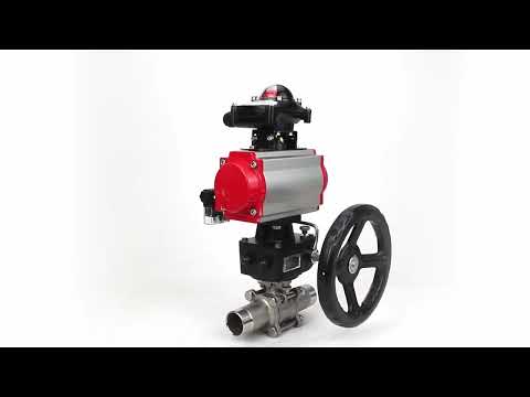 Ball valves Elephant BV3232P(3pc)-FP-W-ISO-H LONG DN50-150 full bore, body - stainless steel 316, welded, with pneumatic actuator PA-DA, pneumatic distributor 4M310-08 220V, MON gearbox and block limit switches APL-210N