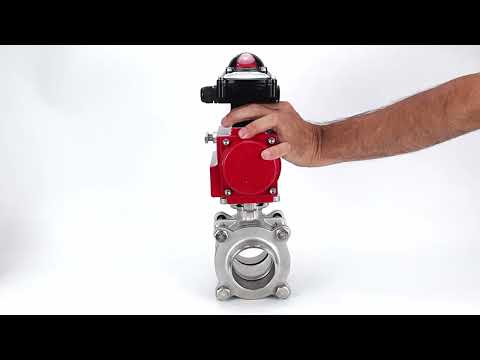 Ball valves Elephant BV3232P(3pc)-FP-W-ISO-H WDVF DN15-32 63 bar full bore, body - 316 stainless steel, seal - PTFE, for welding, with PA-SA pneumatic actuator, LSU APL-210N
