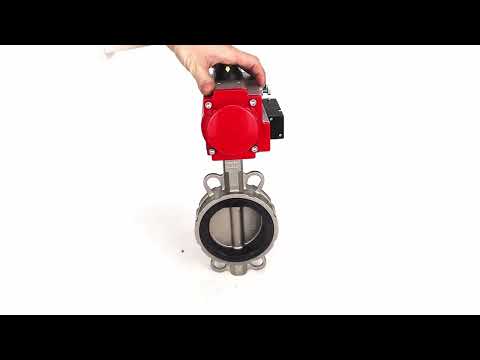 Vanne papillon d'eau Elephant WBV3131N-2W-Fb-H, matériau du corps - Acier inoxydable AISI 304, matériau du disque - Acier inoxydable AISI 304, joint - NBR, actionneur pneumatique PA-SA avec ressorts de rappel, 4M310-08 24V