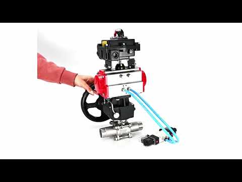 Ball valves Elephant BV3131P(3pc)-FP-W-ISO-H LONG DN50-150 full bore, body - stainless steel 304, for welding, with PA-DA pneumatic actuator, pneumatic distributor 4V320-08 220V, MON gearbox and block limit switches APL-410N EX