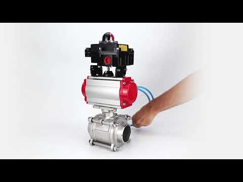 Ball valves Elephant BV3232P(3pc)-FP-W-ISO-H WDVF DN15-32 63 bar full bore, body - 316 stainless steel, seal - PTFE, for welding, with PA-SA pneumatic actuator, pneumatic distributor 4V320-10 220V, LSU APL-410N EX