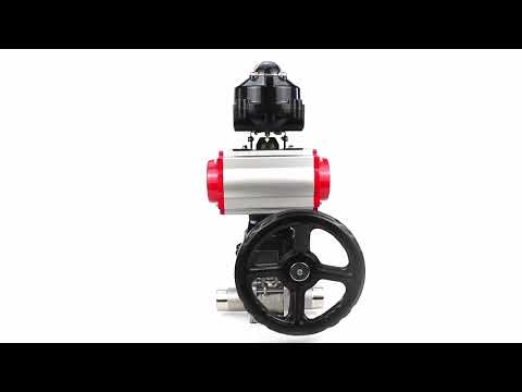 Ball valves Elephant BV3232P(3pc)-FP-W-ISO-H LONG DN50-150 full bore, body - stainless steel 316, welded, with pneumatic actuator PA-DA, pneumatic distributor 4M310-08 220V, MON gearbox and block limit switches APL-510N EX