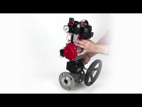 Ball valves Elephant BV3131P(3pc)-FP-F-ISO-H flanged, full bore, three-piece, body - stainless steel SS304, seal - PTFE, with pneumatic actuator PA-DA-052-130 pneumatic distributor 4M310 -08 24V gearbox MON ATU AFC2000 LSU APL-510N-