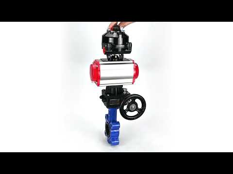 Vanne papillon d'eau Elephant WBV1616E-2W-Fb-H, matériau du corps - fonte QT450, matériau du disque - fonte QT450, joint - EPDM, actionneur pneumatique PA-DA double action, 4M310-08 24V, BKV APL-510N EX, volant MON