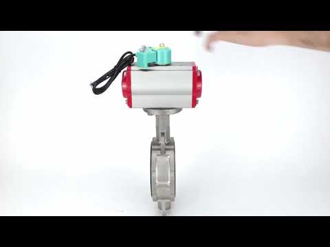 Water Butterfly Valve Elephant WBV3232V-2W-Fb-H DN50-300 16 bar case - 316L stainless steel, disc - 316L stainless steel, seal - Viton, with pneumatic actuator PA-DA-XXX, pneumatic distributor 4M310-08 NAMUR 24V and ALS200D magnetic switch